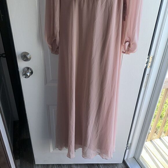 NWT Dessy Collection Sz 16-R Toasted Sugar Long Sleeve Evening Gown. $265.00 - Picture 5 of 10